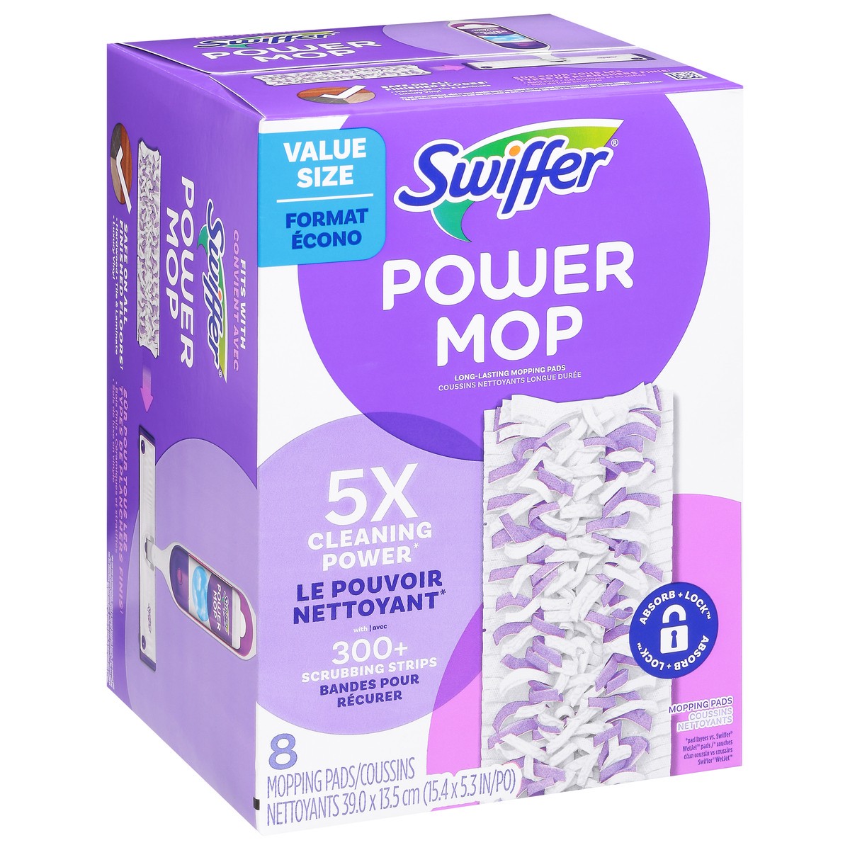 slide 11 of 11, Swiffer Powermop Mopping Pads Value Size 8 ea, 8 ct
