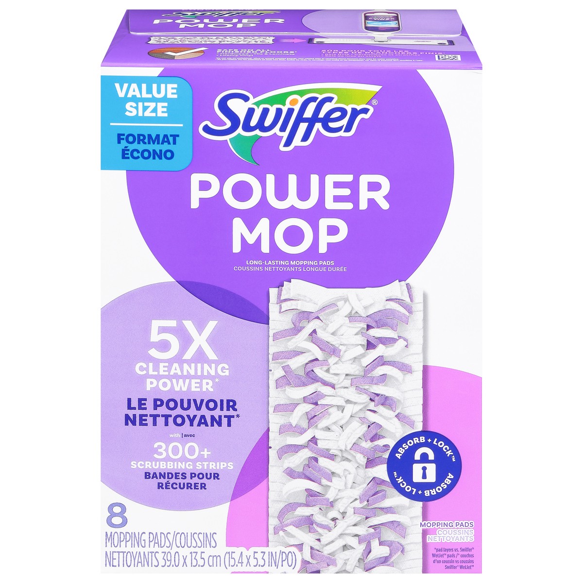 slide 1 of 11, Swiffer Powermop Mopping Pads Value Size 8 ea, 8 ct