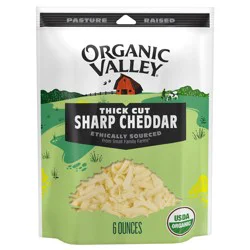 Organic Valley Thick Cut Sharp Cheddar Cheese 6 oz