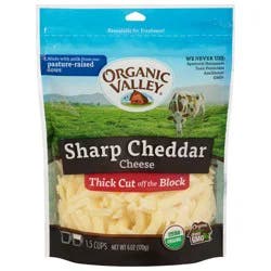 Organic Valley Thick Cut Sharp Cheddar Cheese 6 oz