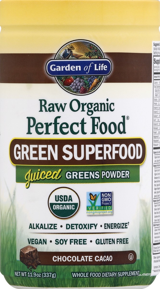 slide 1 of 2, Garden of Life Perfect Food Raw Choc, 10 oz