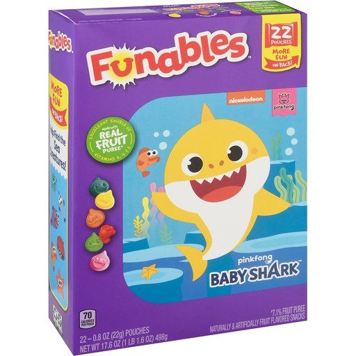 slide 1 of 1, Funables Fruit Flavored Snacks Baby Shark, 17.6 oz