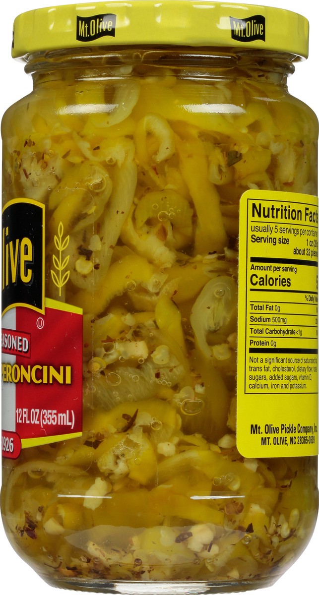 slide 2 of 7, Mt. Olive Italian Seasoned Sliced Pepperoncini, 12 fl oz