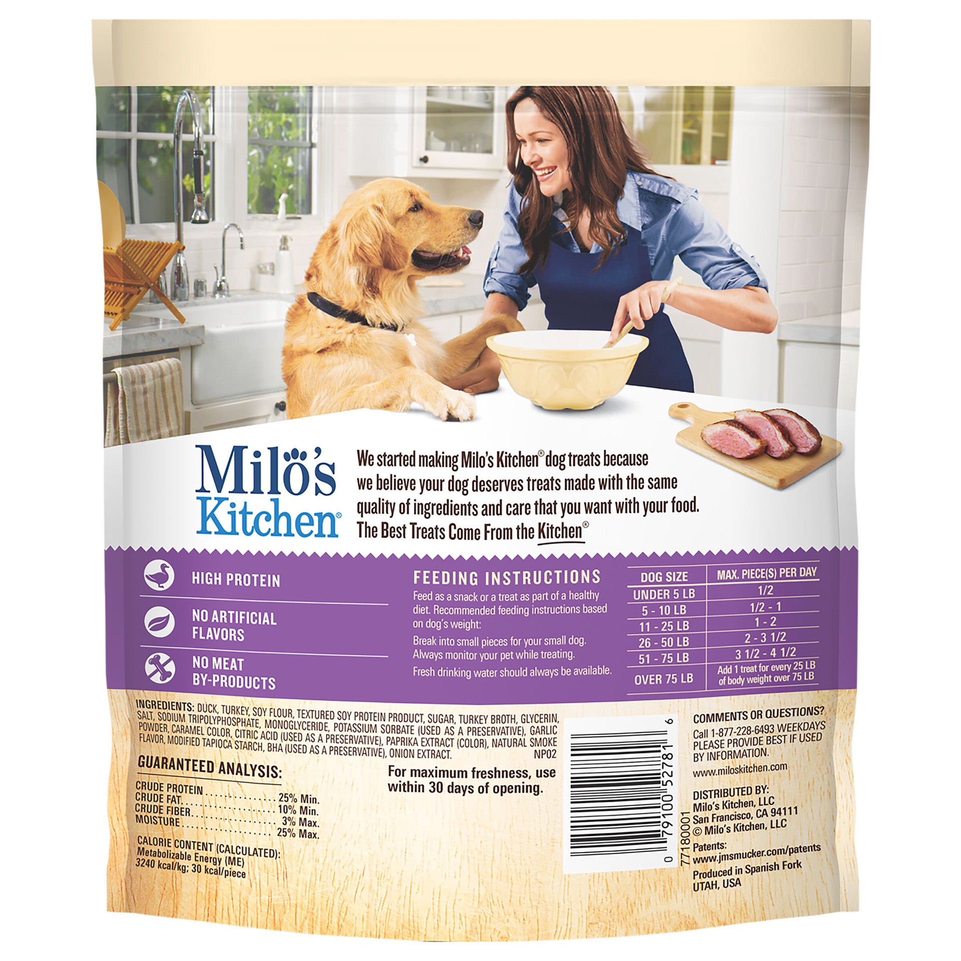 slide 2 of 3, Milo's Kitchen Duck Jerky Recipe Dog Treats, 8.5-Ounce, 8.5 oz