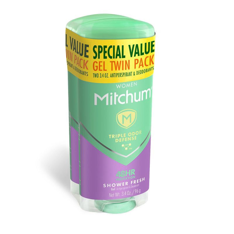 slide 2 of 4, Mitchum Twin Pack Women Gel Shower Fresh Antiperspirant & Deodorant 2 - 3.4 oz Sticks, 2 ct