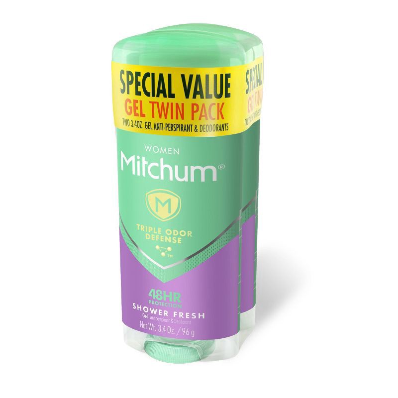 slide 3 of 4, Mitchum Twin Pack Women Gel Shower Fresh Antiperspirant & Deodorant 2 - 3.4 oz Sticks, 2 ct