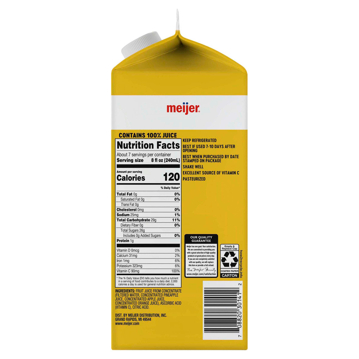 slide 5 of 5, Meijer Pineapple Orange Flavored 100% Fruit Juice - 59 oz, 59 oz