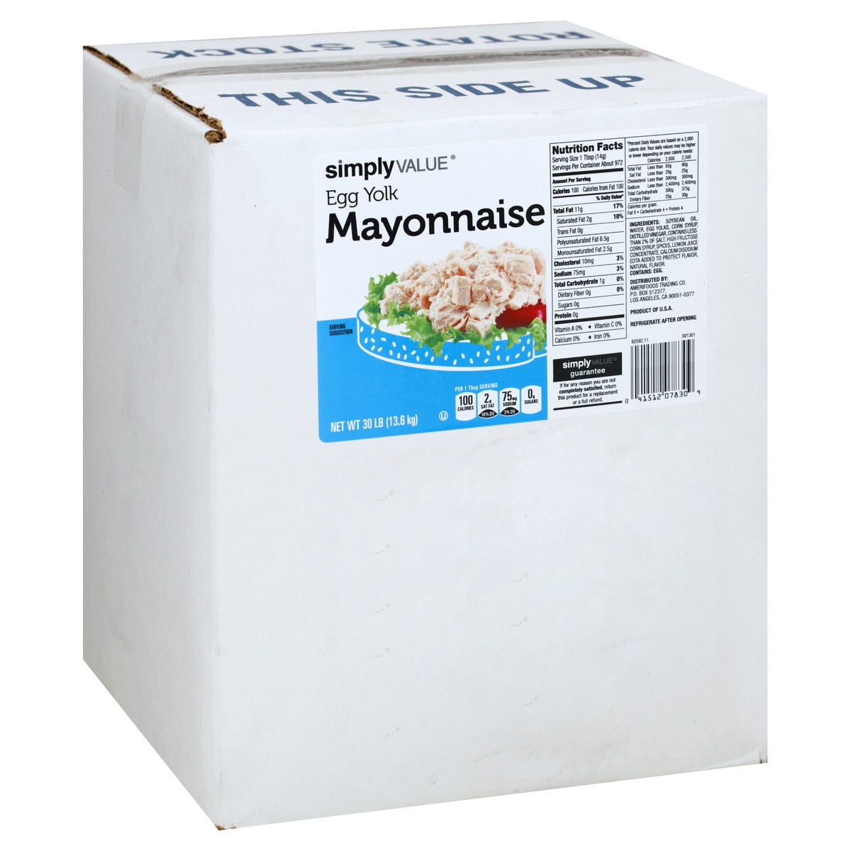 slide 5 of 8, Cb03 Simply Value Egg Yolk Mayonnaise (BULK), 30 lb