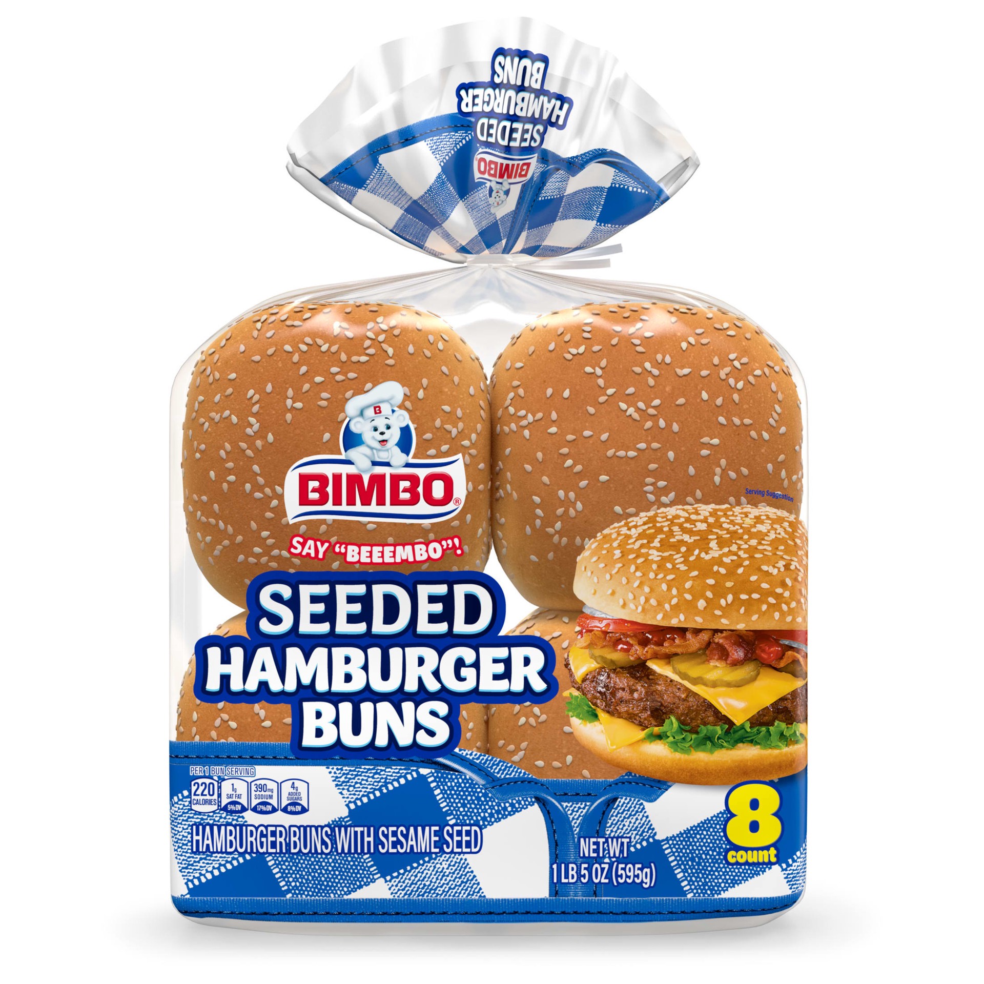 slide 7 of 7, Bimbo Bimbollos Sesame Seeds Hamburger Buns, 8 count, 21 oz, 8 ct
