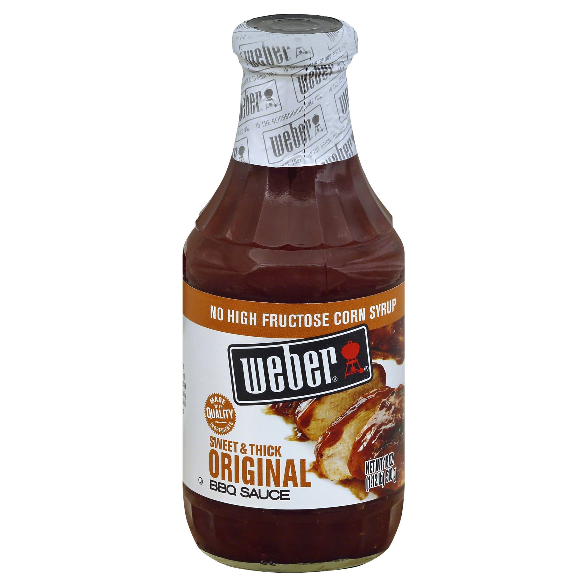 slide 1 of 6, Weber Sweet & Thick Original BBQ Sauce, 18 oz