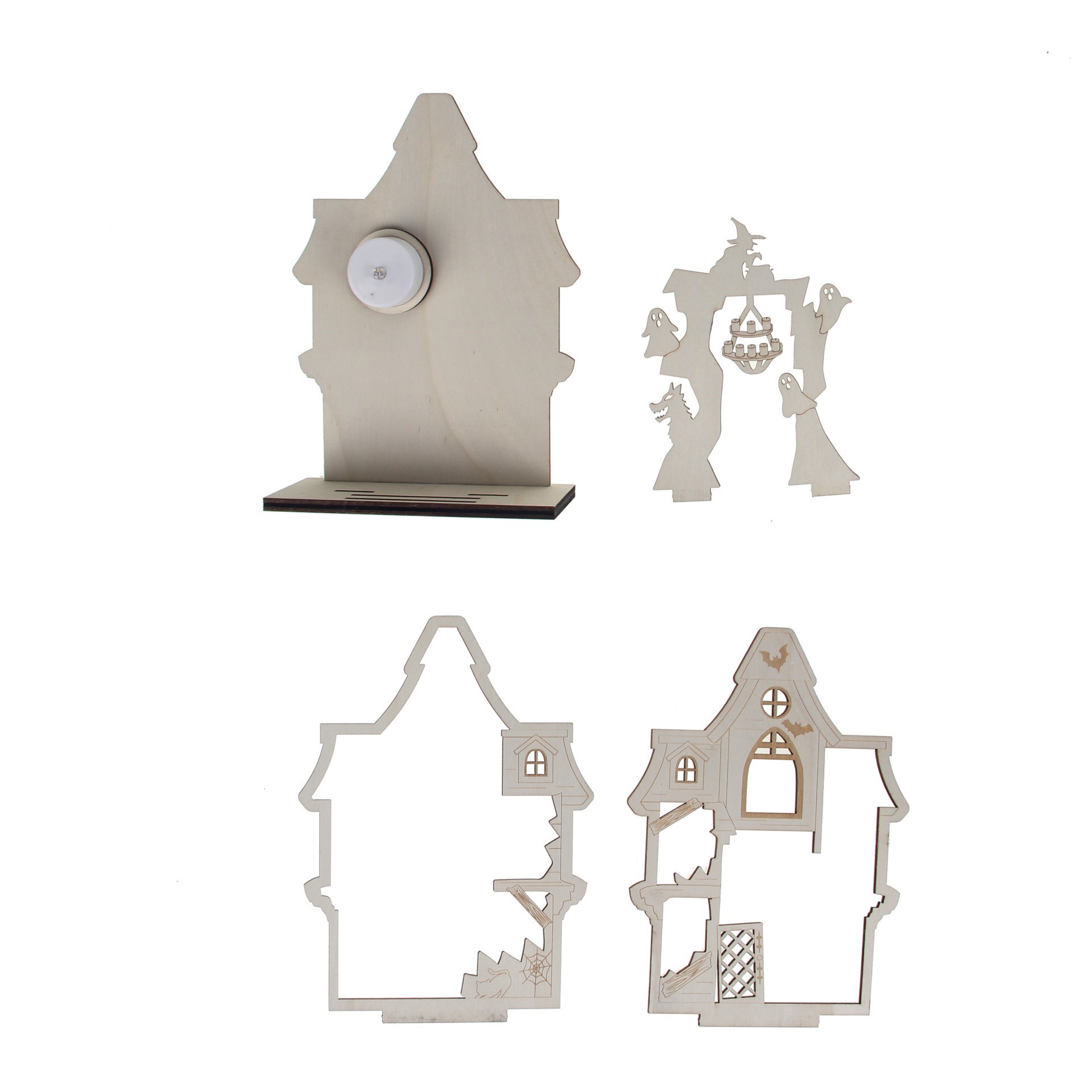 slide 2 of 4, 8.25" Diy Layered House Wood Decor By Make Market, 8.25 in