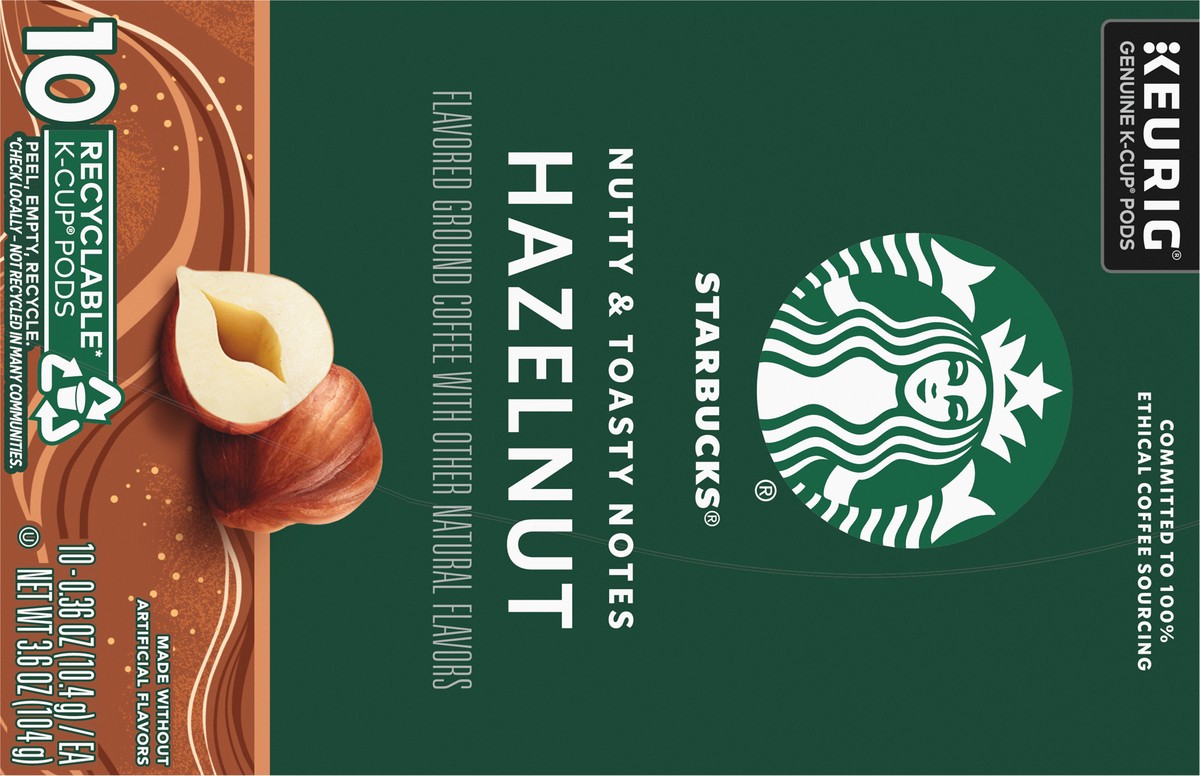 slide 8 of 8, Starbucks K-Cup Pods Hazelnut Coffee 10 - 0.36 oz Pods, 10 ct