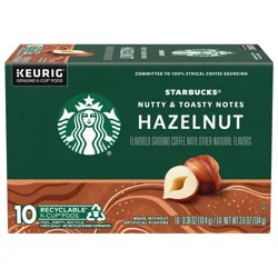 Starbucks K-Cup Pods Hazelnut Coffee 10 - 0.36 oz Pods