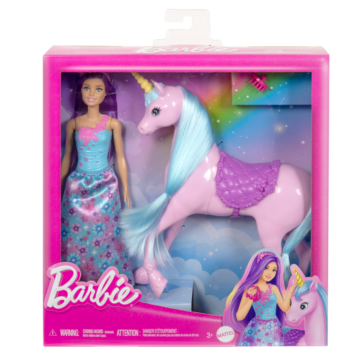 slide 1 of 21, BARBIE Doll & Unicorn, 1 ct