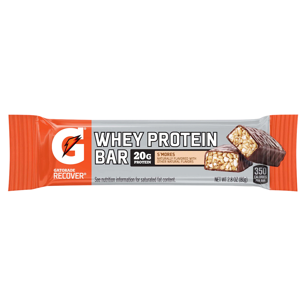 slide 1 of 1, Gatorade Recover Whey Protein Bar S'Mores, 2.8 oz
