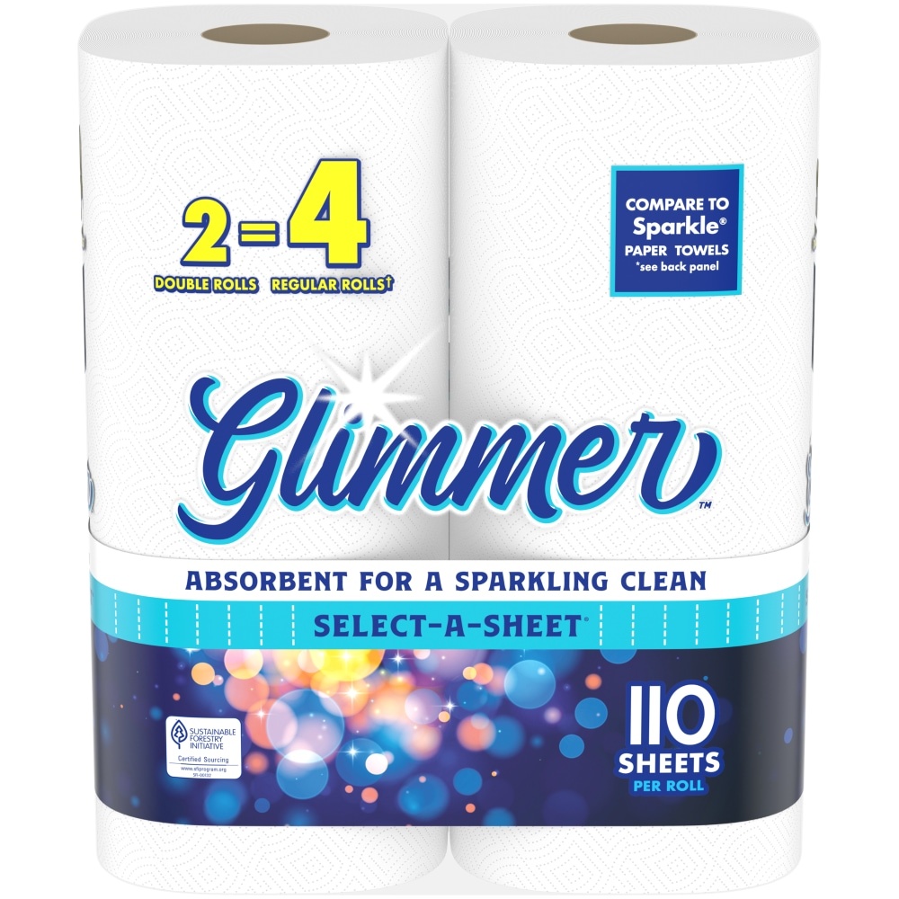 slide 1 of 1, Kroger Glimmer Select-A-Sheet Paper Towels, 2 ct