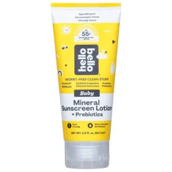 Hello Bello Baby Mineral Sunscreen Lotion + Prebiotics SPF 55, 3 fl oz