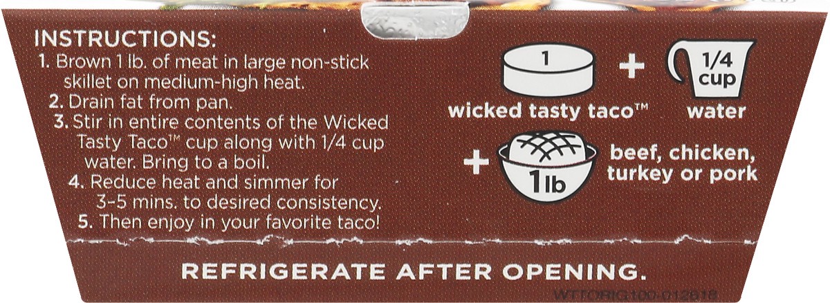 slide 12 of 13, Wicked Tasty Taco Slow Simmer Original Taqueria Flavor Taco Sauce 2.7 oz, 2.7 oz