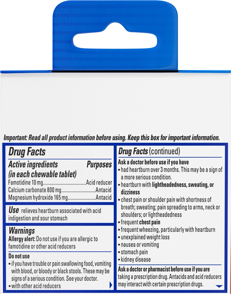slide 6 of 7, Pepcid Complete Acid Reducer + Antacid Chews, Berry Flavored, 8 ct, 8 ct