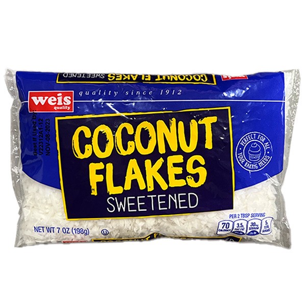 slide 1 of 6, Weis Quality Sweetened Coconut Flakes, 7 oz