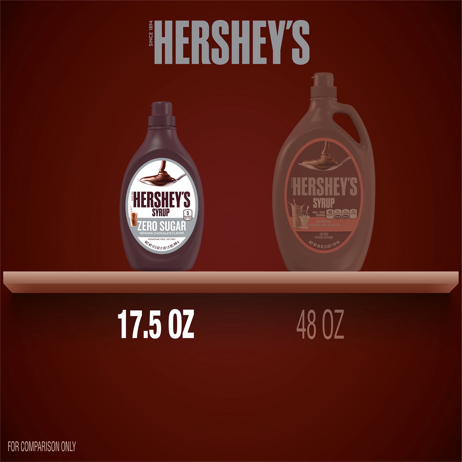 slide 6 of 8, Hershey's Syrup, Chocolate, Sugar Free, 17.5 oz