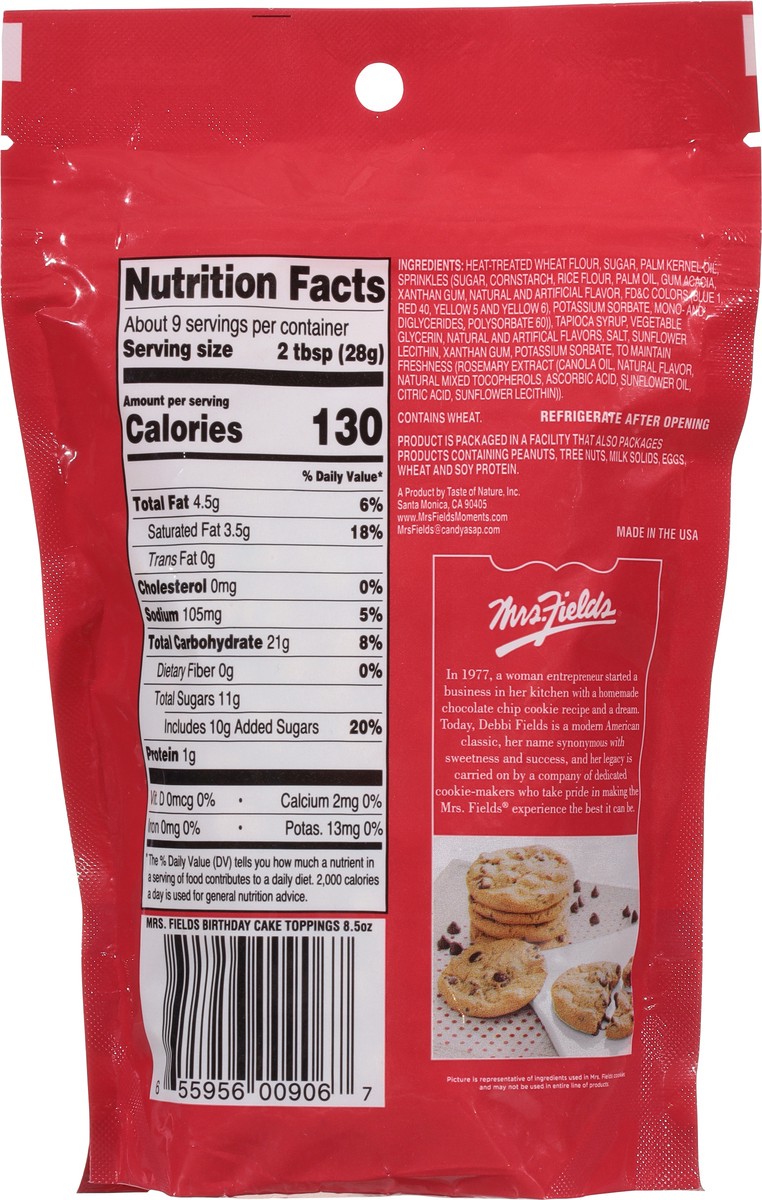 slide 7 of 9, Mrs. Field's Birthday Cake Dessert Toppings 8.5 oz, 8.5 oz