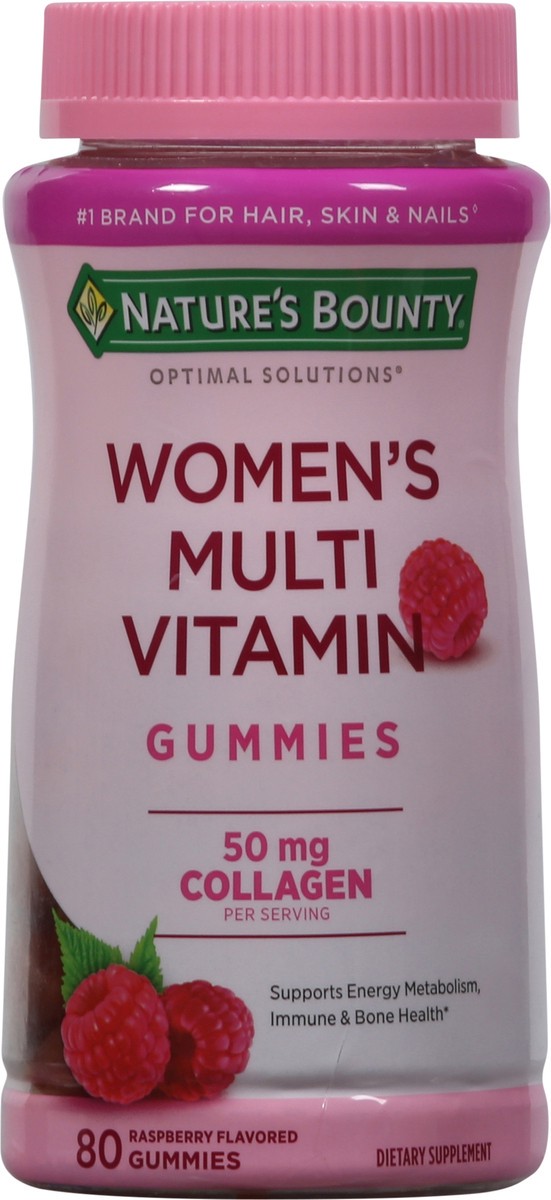 slide 8 of 9, Nature's Bounty Womens Gummies 50 mg Women's Raspberry Flavored Multi Vitamin 80 Gummies, 80 ct