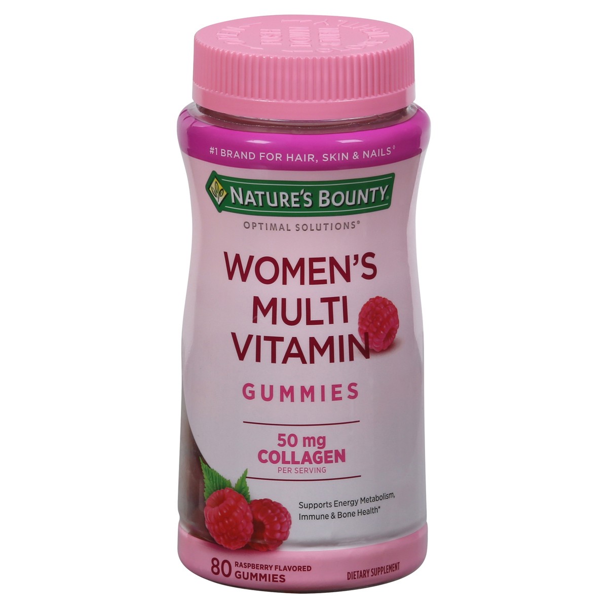 slide 1 of 9, Nature's Bounty Womens Gummies 50 mg Women's Raspberry Flavored Multi Vitamin 80 Gummies, 80 ct