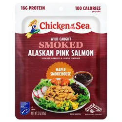 Chicken of the Sea Wild Caught Smoked Alaskan Pink Salmon Packet, Maple Smokehouse Flavor 3 oz