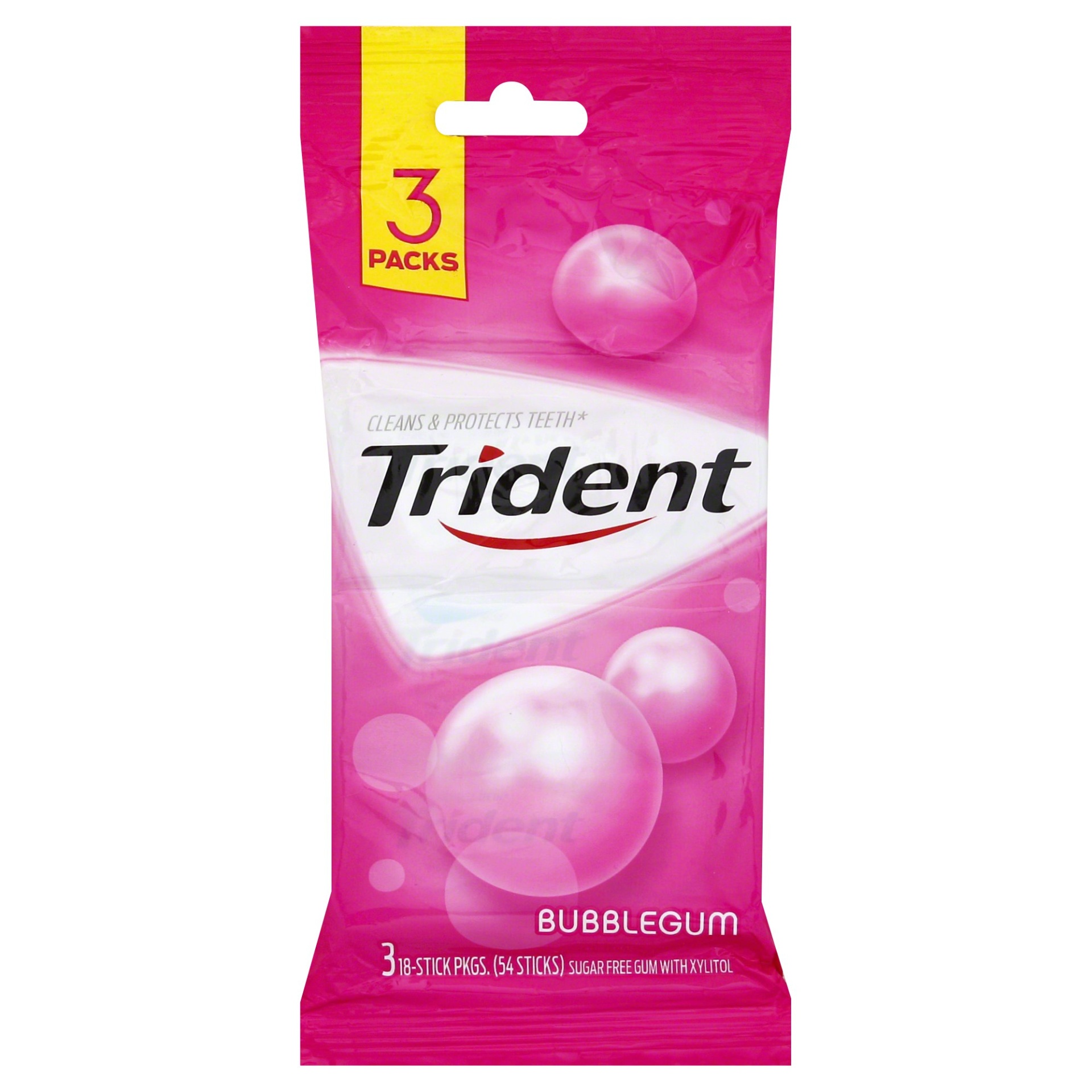 slide 1 of 6, Trident Bubble Gum, 54 ct