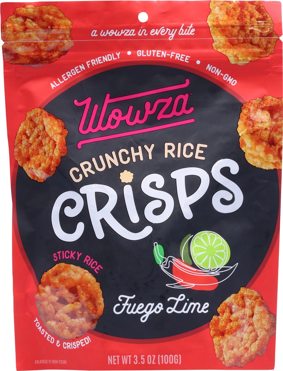 slide 5 of 13, Wowza Crunchy Rice Fuego Lime Crisps 3.5 oz, 3.5 oz
