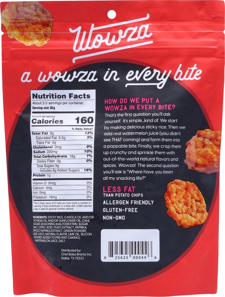 slide 4 of 13, Wowza Crunchy Rice Fuego Lime Crisps 3.5 oz, 3.5 oz