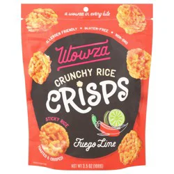 Wowza Crunchy Rice Fuego Lime Crisps 3.5 oz