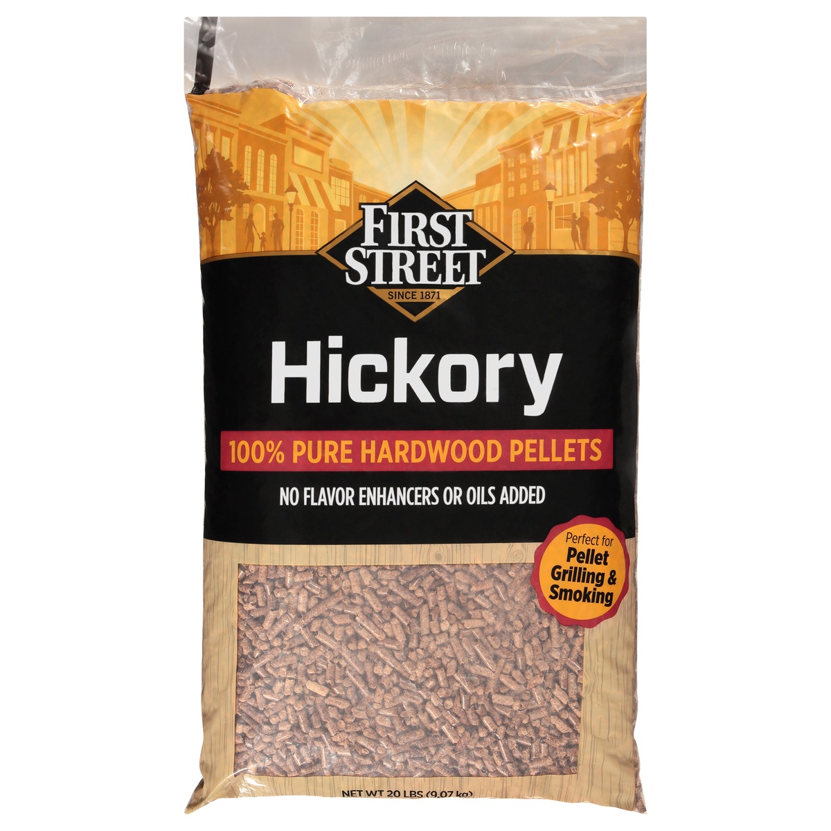 slide 1 of 9, First Street Hardwood Pellets Hickory, 20 lb