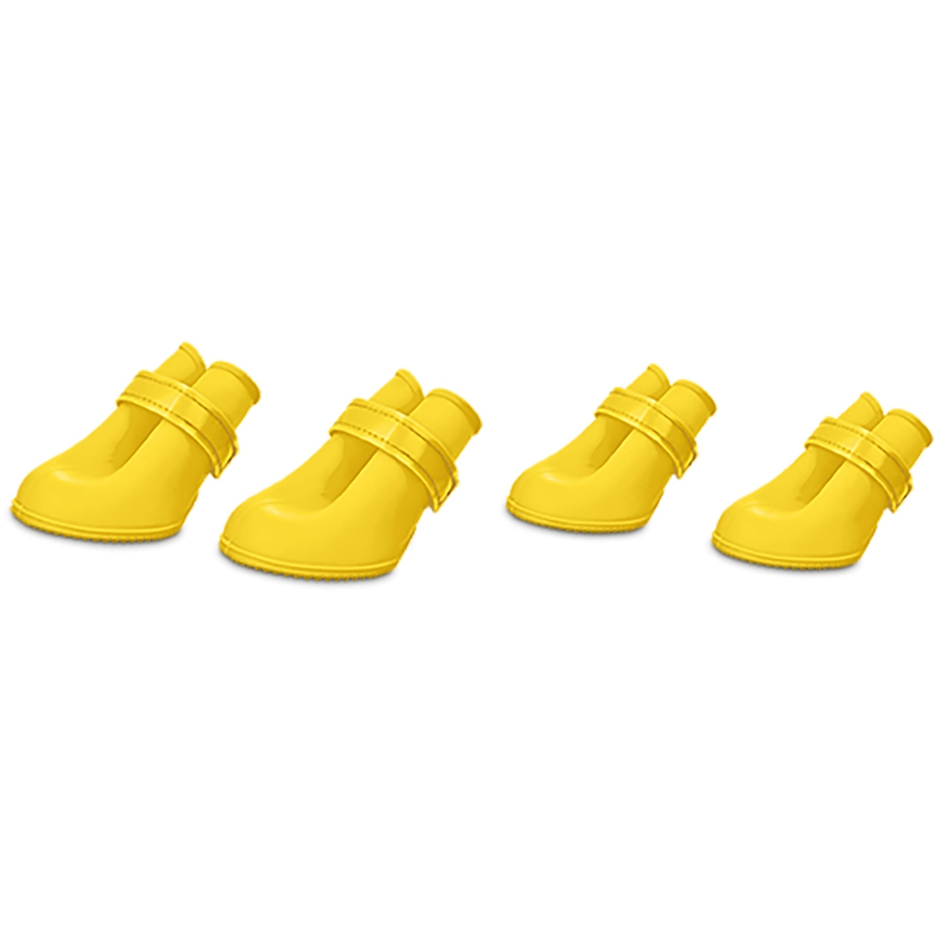 slide 1 of 1, Good2Go Rain or Shine Yellow Silicone Dog Boots, MED