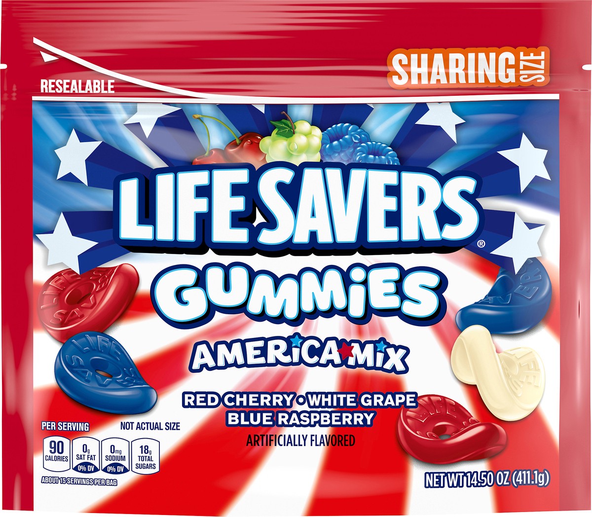 slide 1 of 8, Life Savers America Mix Gummies Sharing Size 14.5 oz, 14.5 oz