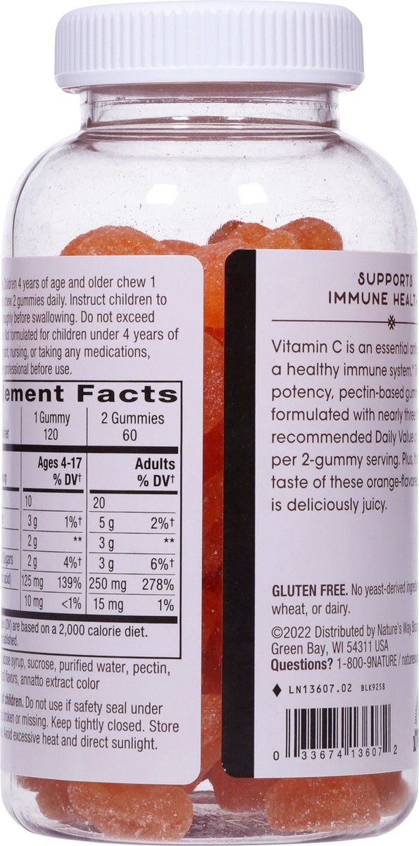 slide 2 of 9, Nature's Way 250 mg Orange Flavored Vitamin C Gummy 120 Gummies, 120 ct