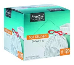 Essential Everyday Draw String Kitchen Bag 13 Gal