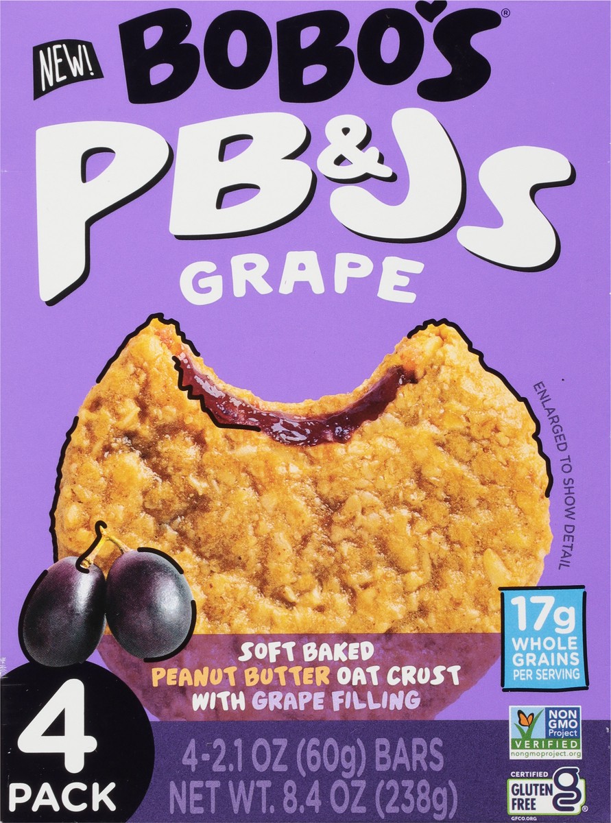 slide 7 of 9, Bobo's Grape PB&Js 4 - 2.1 oz Bars, 4 ct; 8.4 oz