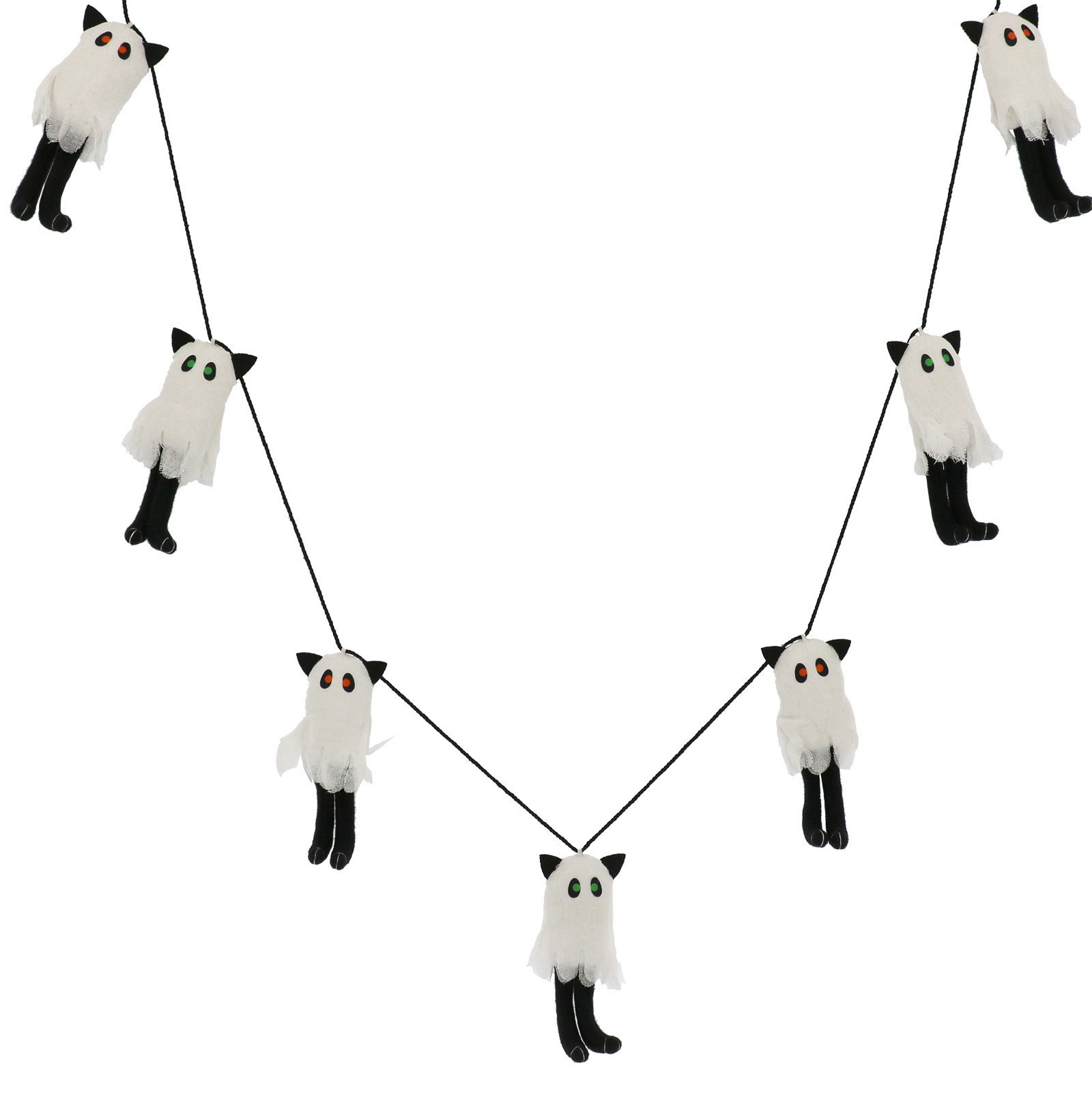 slide 2 of 2, 6ft. White Ghost Cat Garland By Ashland, 6 ft