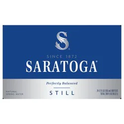 Saratoga Still Spring Water, Glass Water Bottle, 24 Pack of 12 fl oz