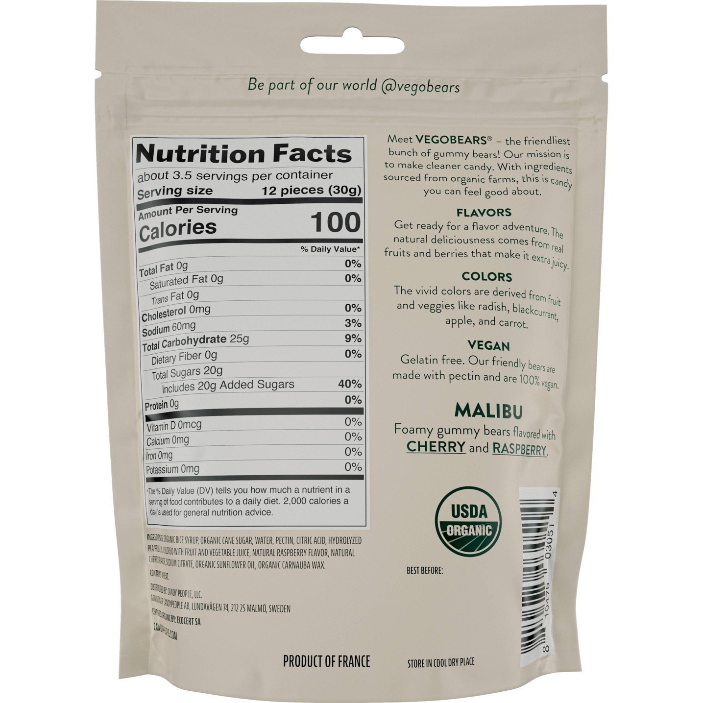 slide 4 of 4, Vegobears Malibu Foamy Gummy Bears 3.5 oz, 3.5 oz