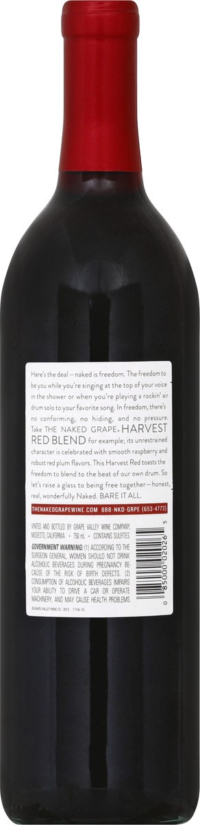 slide 2 of 3, Naked Grape Harvest Red Blend 750 ml, 750 ml