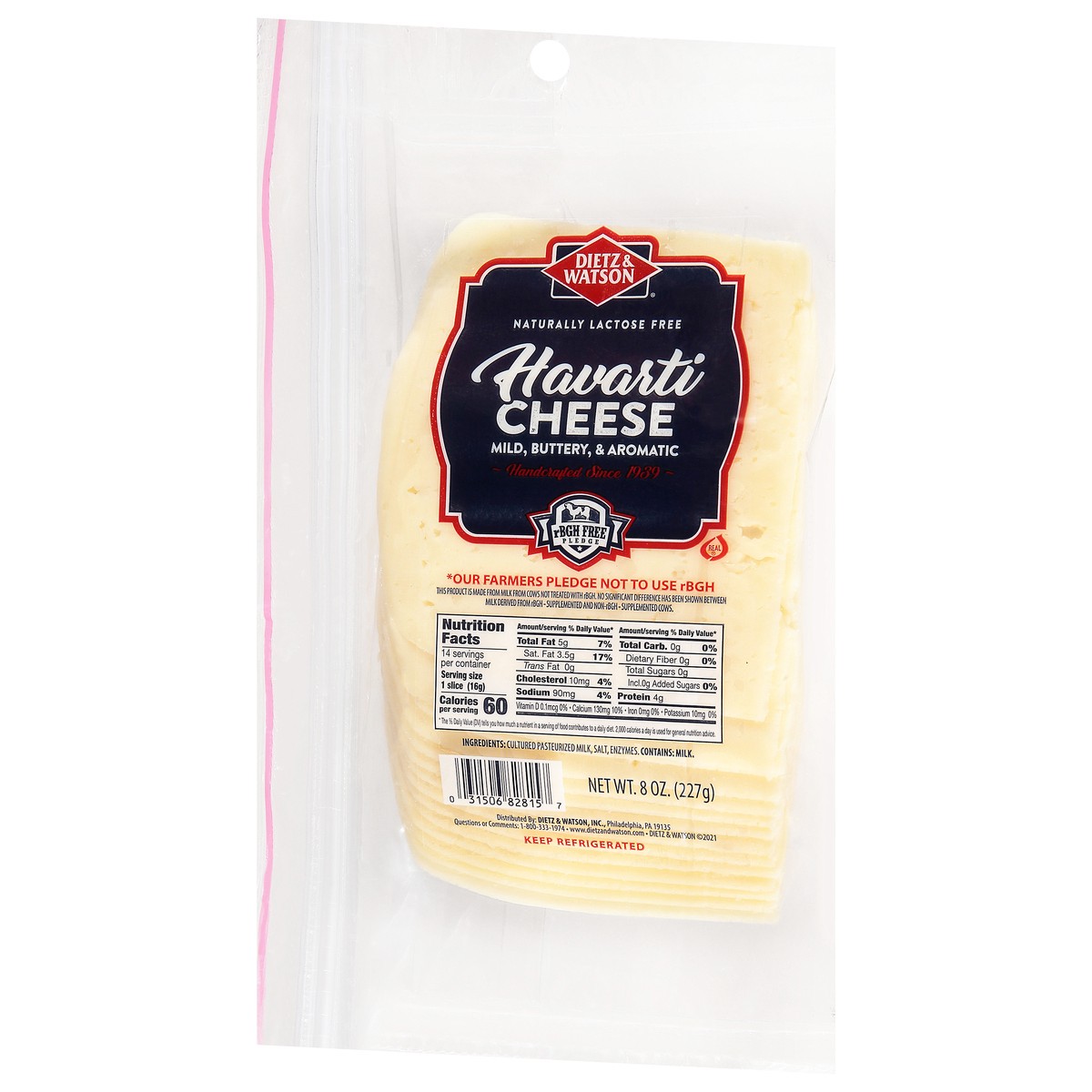 slide 7 of 9, Dietz & Watson Havarti Cheese 8 oz, 8 oz
