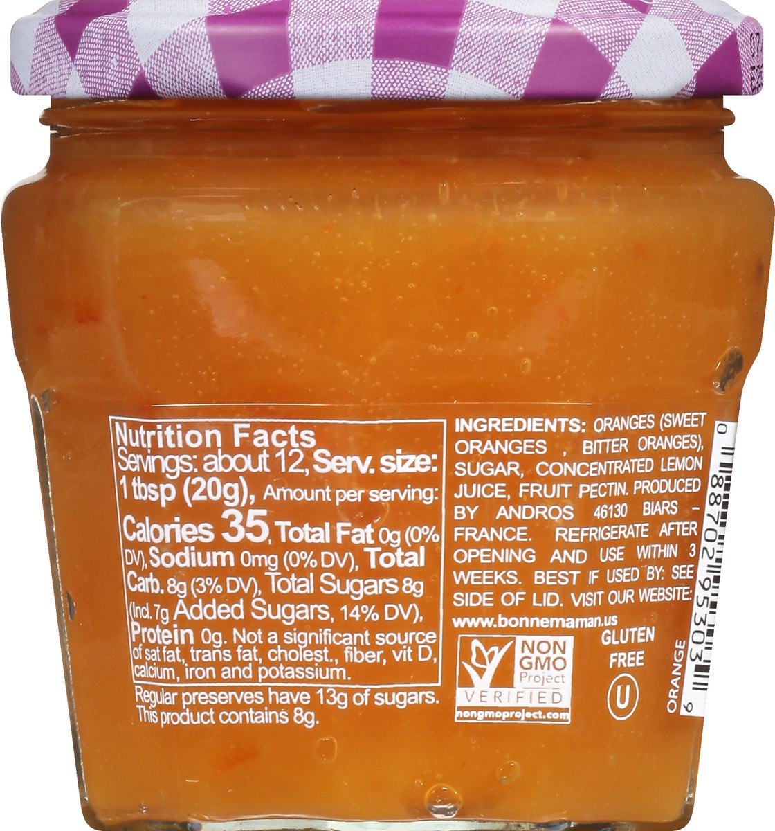 slide 8 of 10, Bonne Maman Fruit Spread Orange Intense Jelly, 8.2 oz