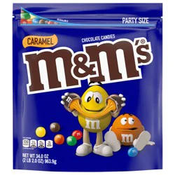 M&M'S Caramel Milk Chocolate Candy, Party Size, 34 oz Bag