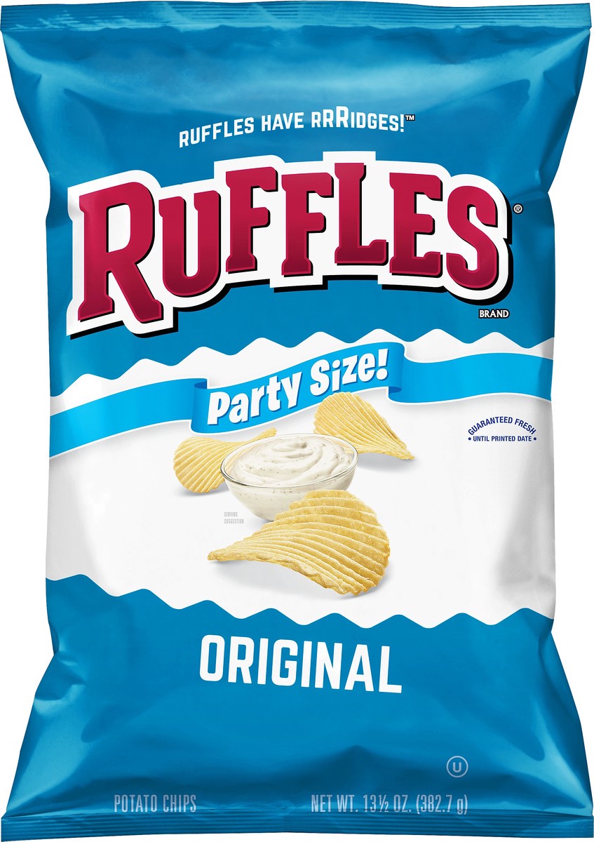 slide 4 of 6, Ruffles Original Flavor Party Size Ridged Potato Chips - 13oz, 13 oz