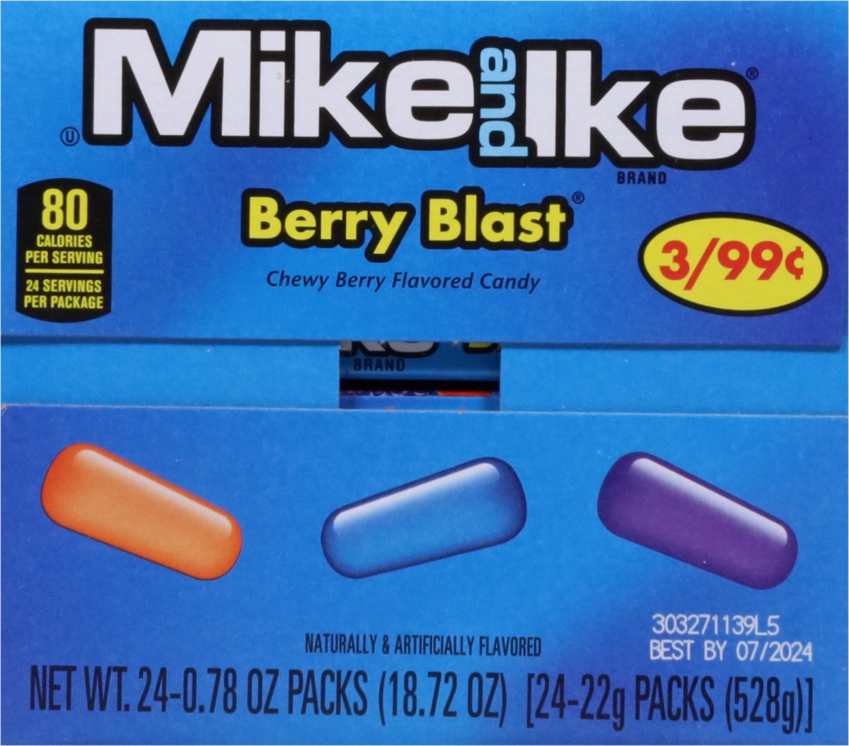 slide 12 of 13, MIKE AND IKE Berry Blast Candy 24 - 0.78 oz Packs, 24 ct