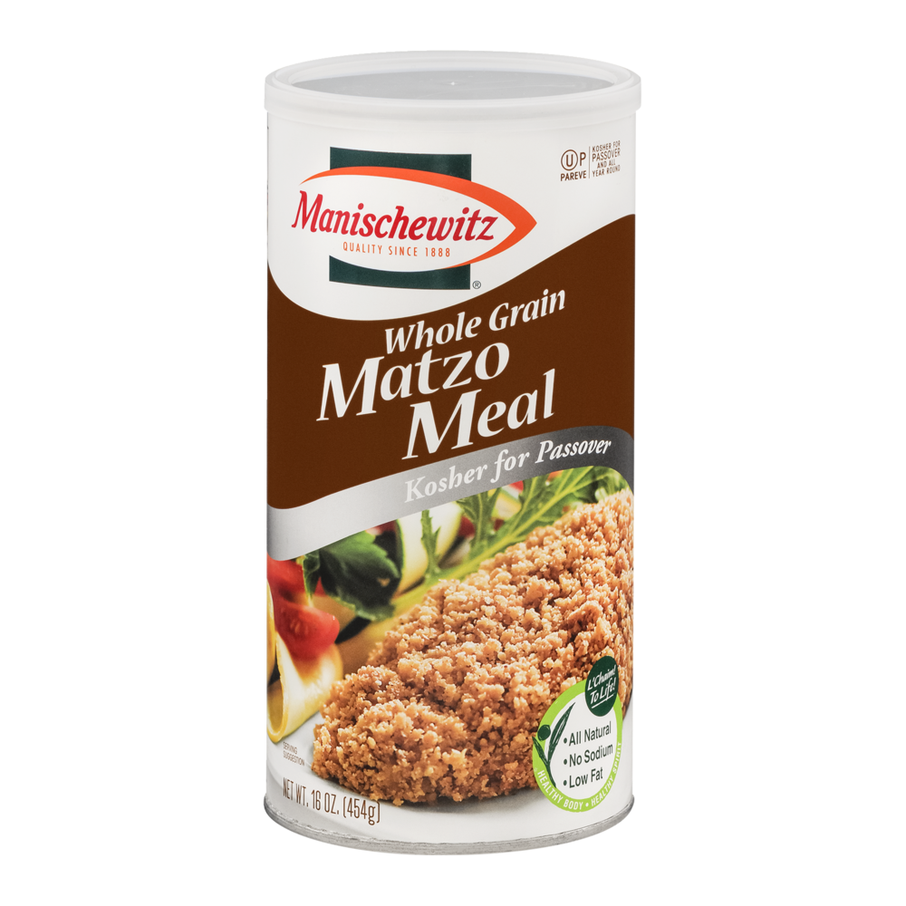 slide 1 of 1, Manischewitz Unsalted Whole Grain Matzo Meal - Kosher For Passover, 16 oz