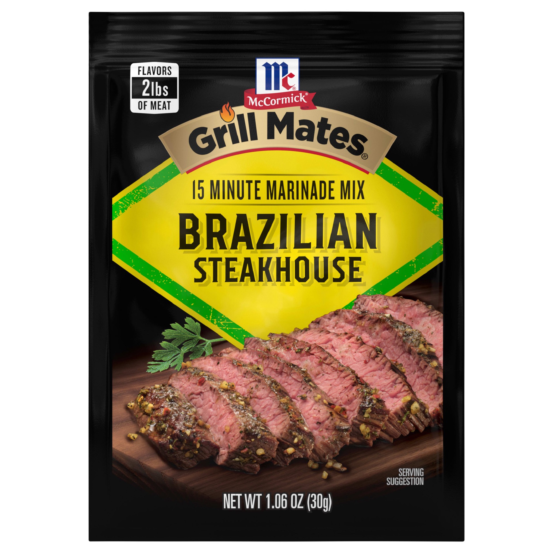 slide 1 of 9, McCormick Grill Mates Marinade Mix - Brazilian Steakhouse, 1.06 oz